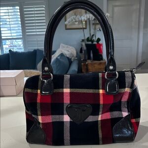 Juicy Couture Black and Red Plaid Satchel